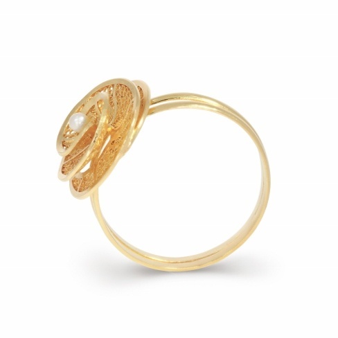 Anel flor ouro T18