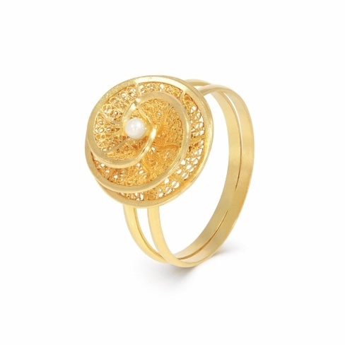 Anel flor ouro T18