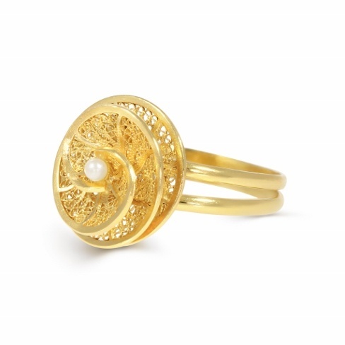 Anel flor ouro T18