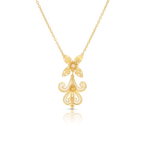 Colar ouro e diamante