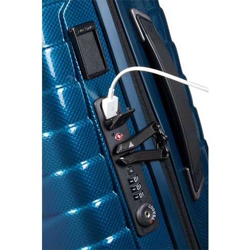 Mala de cabine Proxis 55cm expansível 4 rodas azul petróleo