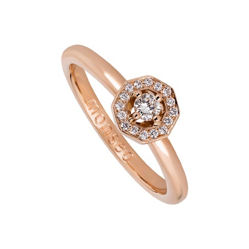 \\\\r\\\\nMonseo Anel Solitaire Ouro Rosa 19,2K Diamantes . A compra ideal para noivas