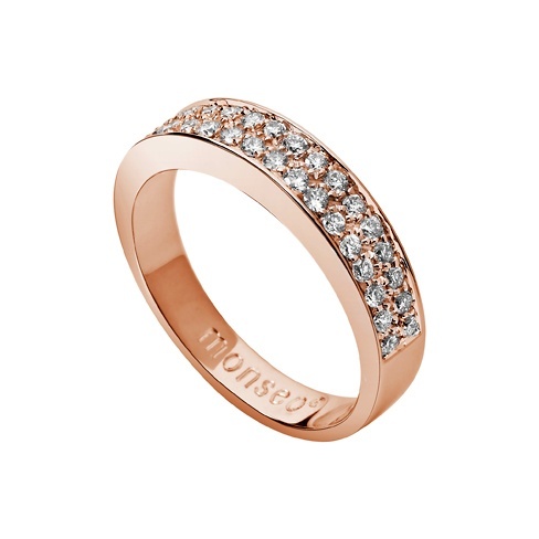 Anel noivado Ouro rosa 19,2K Diamantes Ouro rosa para as mulheres que gostam de ousar um pouco