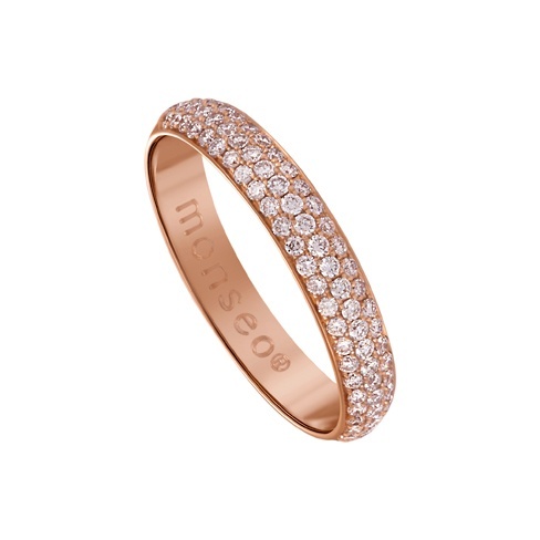 Monseo Anel em ouro rosa 19,2k Diamantes Eternity Pavê 003. Compre online e a crédito