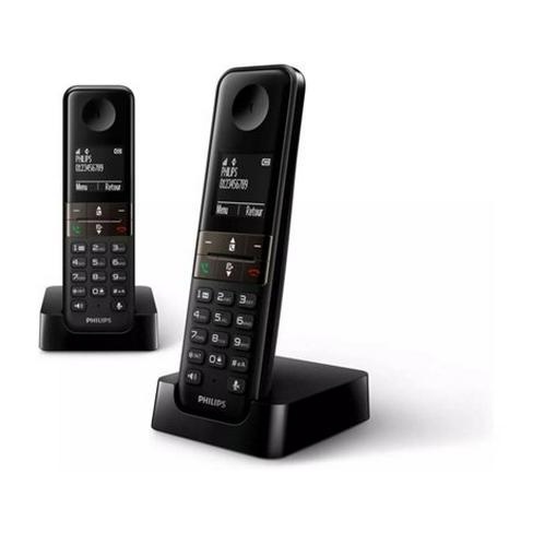 Telefone Fixo Philips Duo D4702B/34 Preto