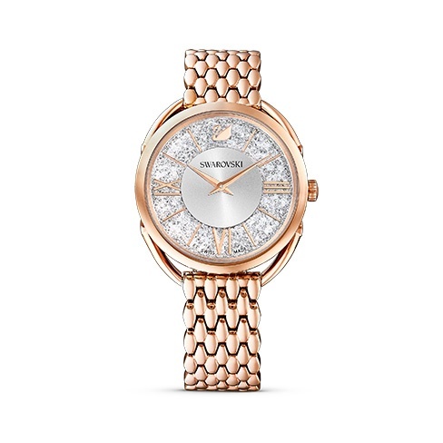Relógio Crystalline Glam Fabrico suíço, Pulseira de metal, Tom ouro rosa