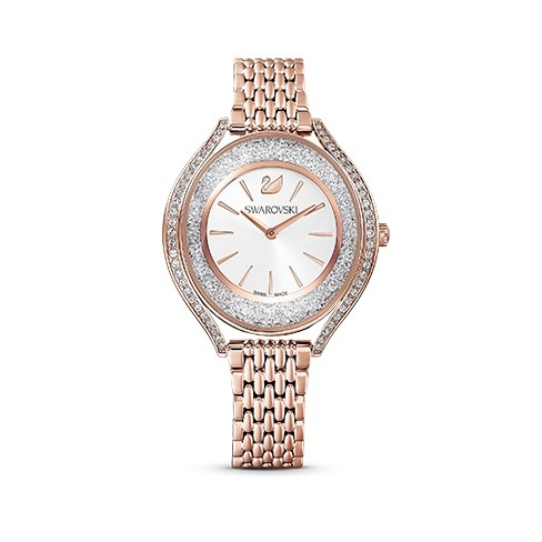 Relógio Crystalline Aura Fabrico suíço, Pulseira de metal, Tom ouro rosa