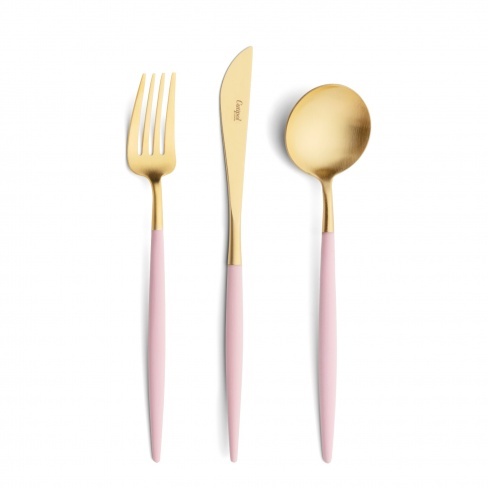 Goa Pink Matte Gold, Cutipol - garfo de mesa, faca de mesa, colher de mesa