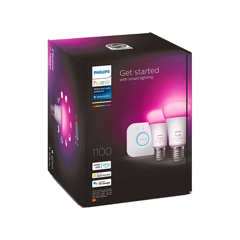 Kit Lâmpadas Philips HUE 2X E27 White e Color 1100lm