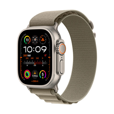 Apple Watch Ultra 2 Titânio Cellular 49mm, Bracelete Azeitona Alpino - S