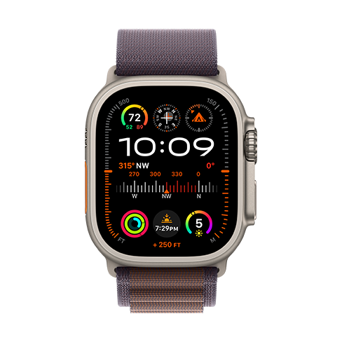 Apple Watch Ultra 2 Titânio Cellular 49mm, Bracelete Indigo Alpino - S