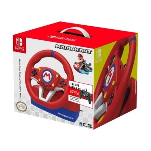 Volante + Pedais HORI Mario Kart (Nintendo Switch - Vermelho) + Comando Power UP