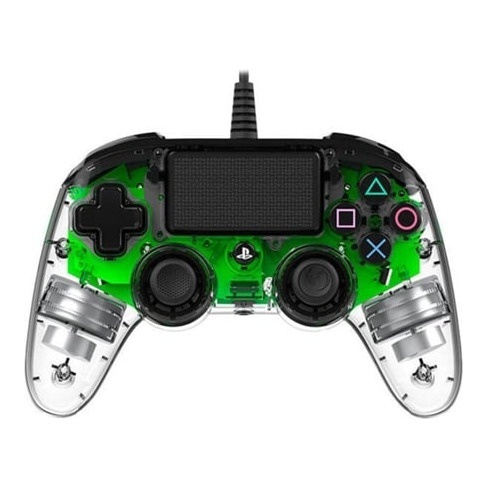 Comando PS4 fios BIG BEN Nacon Wired Illuminated Compact Controller Verde e tran