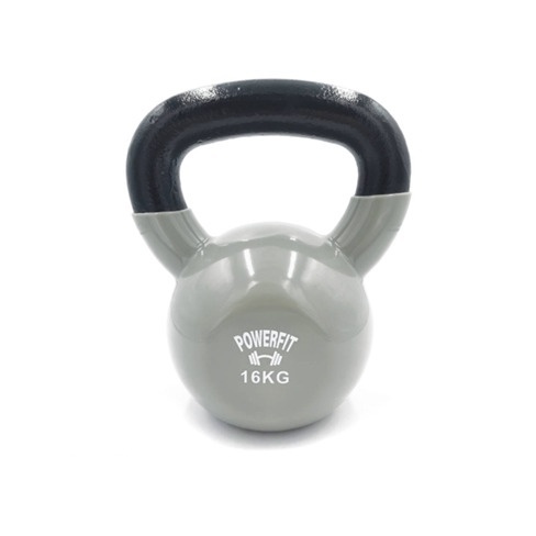 Kettlebell  POWERFIT Vinyl Dipping  Cinzento (16 Kg)