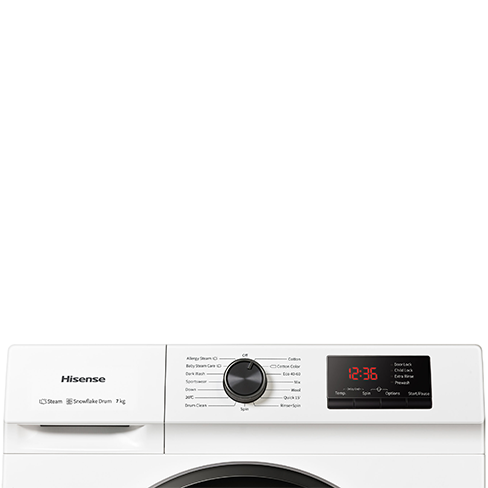 Máquina de lavar roupa Hisense WFVB7012EM, 7Kg, 1200RPM, Branco