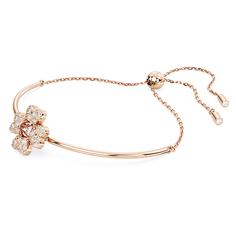 Pulseira Idyllia Trevo de quatro folhas, Branca, Lacado a rosa dourado