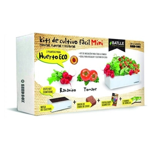 Kit de Cultivo-Sementes BATTLE Mini Horta Rabanete e Tomate