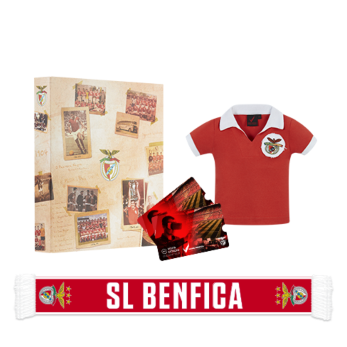 Pack Visita com Polo Retro Campeões Europeus Bebé e Cachecol