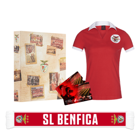 Pack Visita com Polo Retro Campeões Europeus Mulher e Cachecol