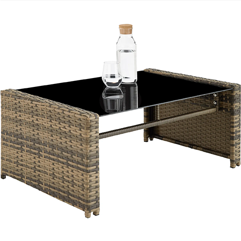 Conjuntos de Jardim em Rattan bege ( 2 poltronas, 1 sofá, 1 mesa )