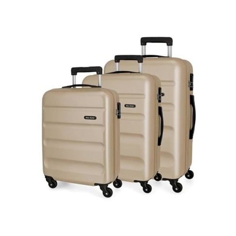 Conjunto de 3 Malas de Viagem ROLL ROAD Flex Bege (55/65/75 cm - 35/56/91 L)
