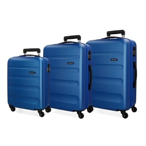 Conjunto de 3 Malas de Viagem ROLL ROAD Flex Azul Marinho (55/65/75 cm - 35/56/9