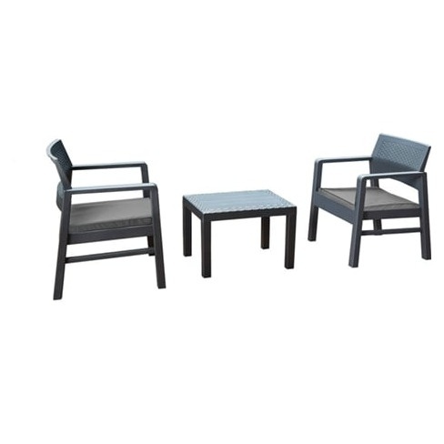 Conjunto de jardim IPAE-PROGARDEN Kraka (2 cadeiras + 1 mesa de apoio)