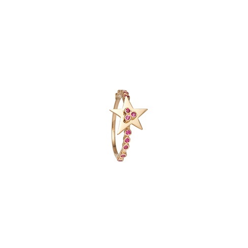Anel B-STAR em Ouro Amarelo  com Rubis