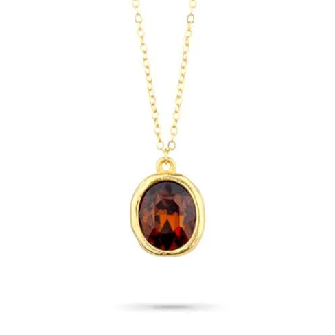Colar Radiant Dourado Mulher Cristais TEXTURES