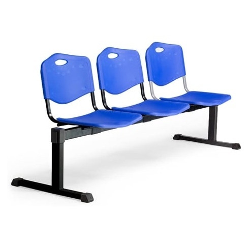 Cadeira de Receção PYC Bloco 3 Cadeiras Pozohondo Azul (Sem Braços - PVC)