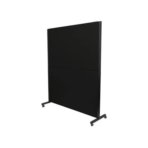Biombo PIQUERAS&CRESPO Valdeganga Preto com rodas (130x160 cm - Tecido)