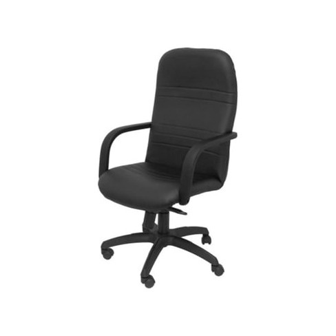 Cadeira de Escritório Executiva PYC Letur Preto (Braços Fixos - Pele)