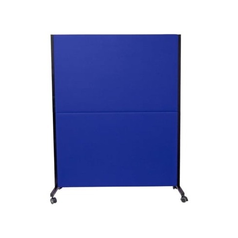 Biombo PYC Valdeganga  Azul ((L) 130 x (P) 5 x (A) 160 - 160 cm - Tecido)