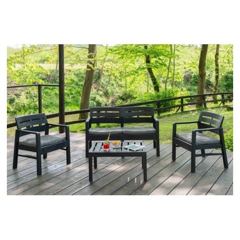 Conjunto de jardim IPAE-PROGARDEN Java  (2 cadeiroes + 1 mesa de apoio em cor an