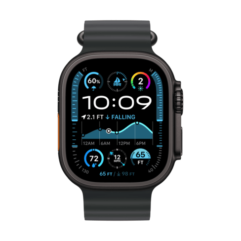 Apple Watch Ultra 2 GPS + Cellular 49mm Black Titanium, Black Ocean Band