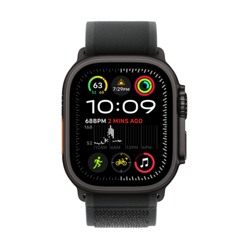 Apple Watch Ultra 2 GPS + Cellular 49mm Black Titanium, Black Trail Loop - M/L