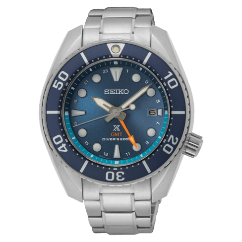 Relógio Seiko Prospex Diver's Solar GMT Mostrador Azul