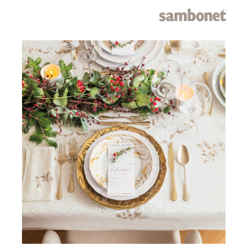 Faqueiro SAMBONET Coleção ROYAL Antique PVD Champagne 24 peças