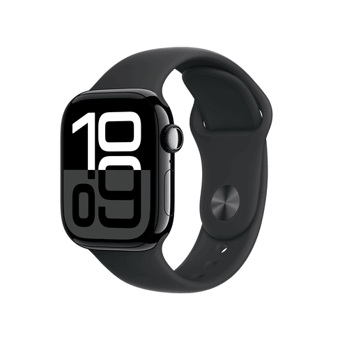 Apple Watch S10 GPS 42mm Jet Black Aluminium Case with Black Sport Band - M/L