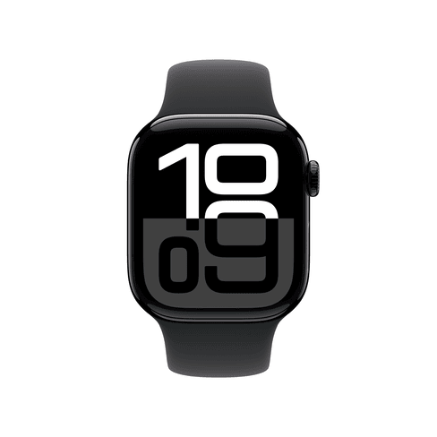 Apple Watch S10 GPS 42mm Jet Black Aluminium Case with Black Sport Band - S/M
