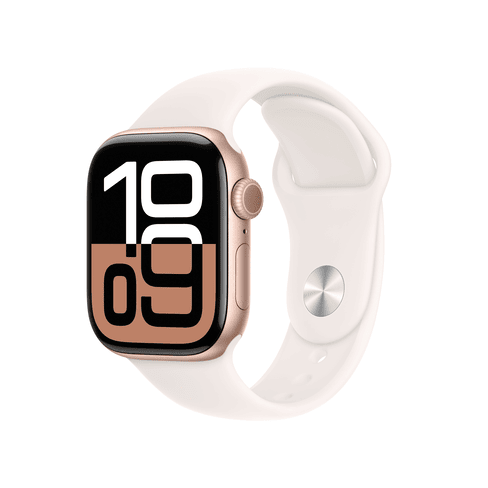 Apple Watch S10 GPS 42mm Rose Gold Aluminium Case, Light Blush Sport Band - M/L