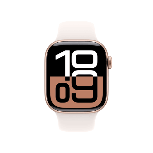 Apple Watch S10 GPS 42mm Rose Gold Aluminium Case, Light Blush Sport Band - M/L