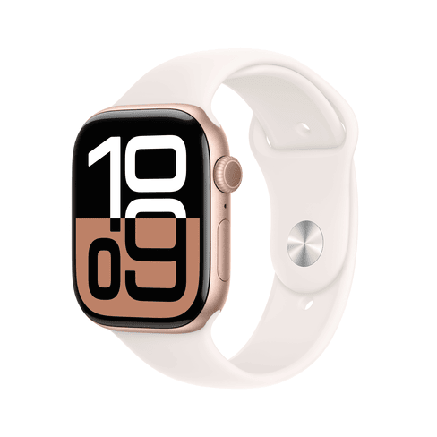 Apple Watch S10 GPS 46mm Rose Gold Aluminium Case, Light Blush Sport Band - M/L
