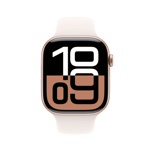 Apple Watch S10 GPS 46mm Rose Gold Aluminium Case, Light Blush Sport Band - M/L
