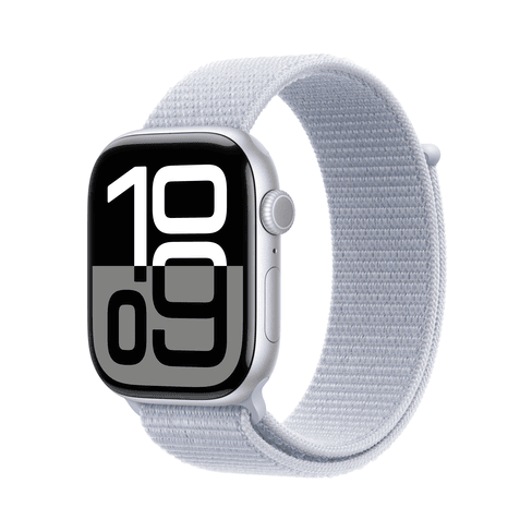 Apple Watch S10 GPS 46mm Silver Aluminium Case with Blue Cloud Sport Loop