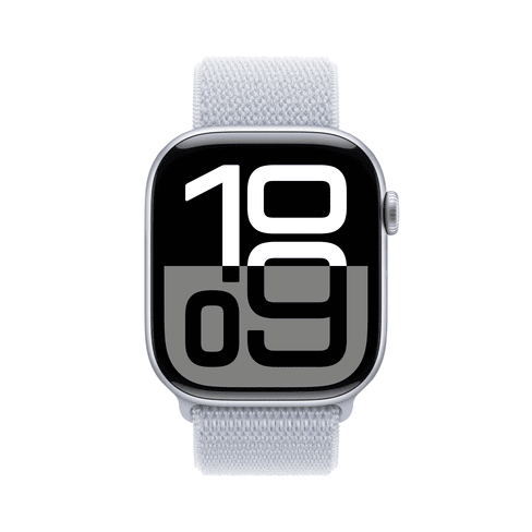 Apple Watch S10 GPS 46mm Silver Aluminium Case with Blue Cloud Sport Loop