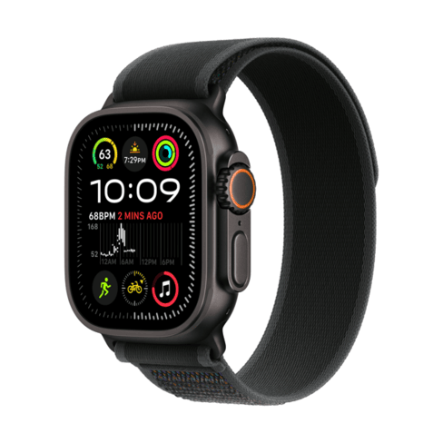 Apple Watch Ultra 2 GPS + Cellular 49mm Black Titanium, Black Trail Loop - S/M