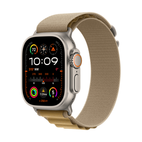 Apple Watch Ultra 2 GPS + Cellular 49mm Natural Titanium, Tan Alpine Loop - M