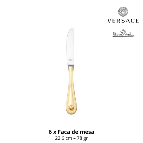 Faqueiro VERSACE Coleção MEDUSA GOLD 30 peças