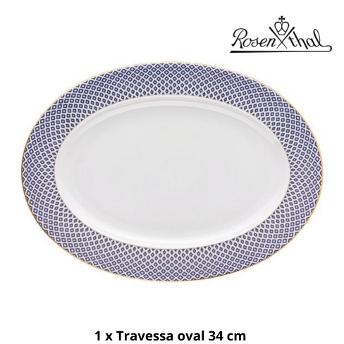 Serviço ROSENTHAL Coleção FRANCIS CARREAU BLEU 38 peças Porcelana